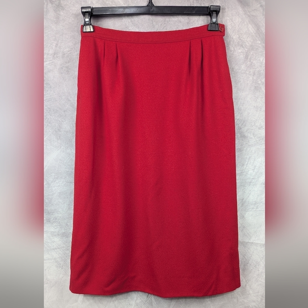 Vintage Pendleton Red Wool Pencil Skirt Size 10